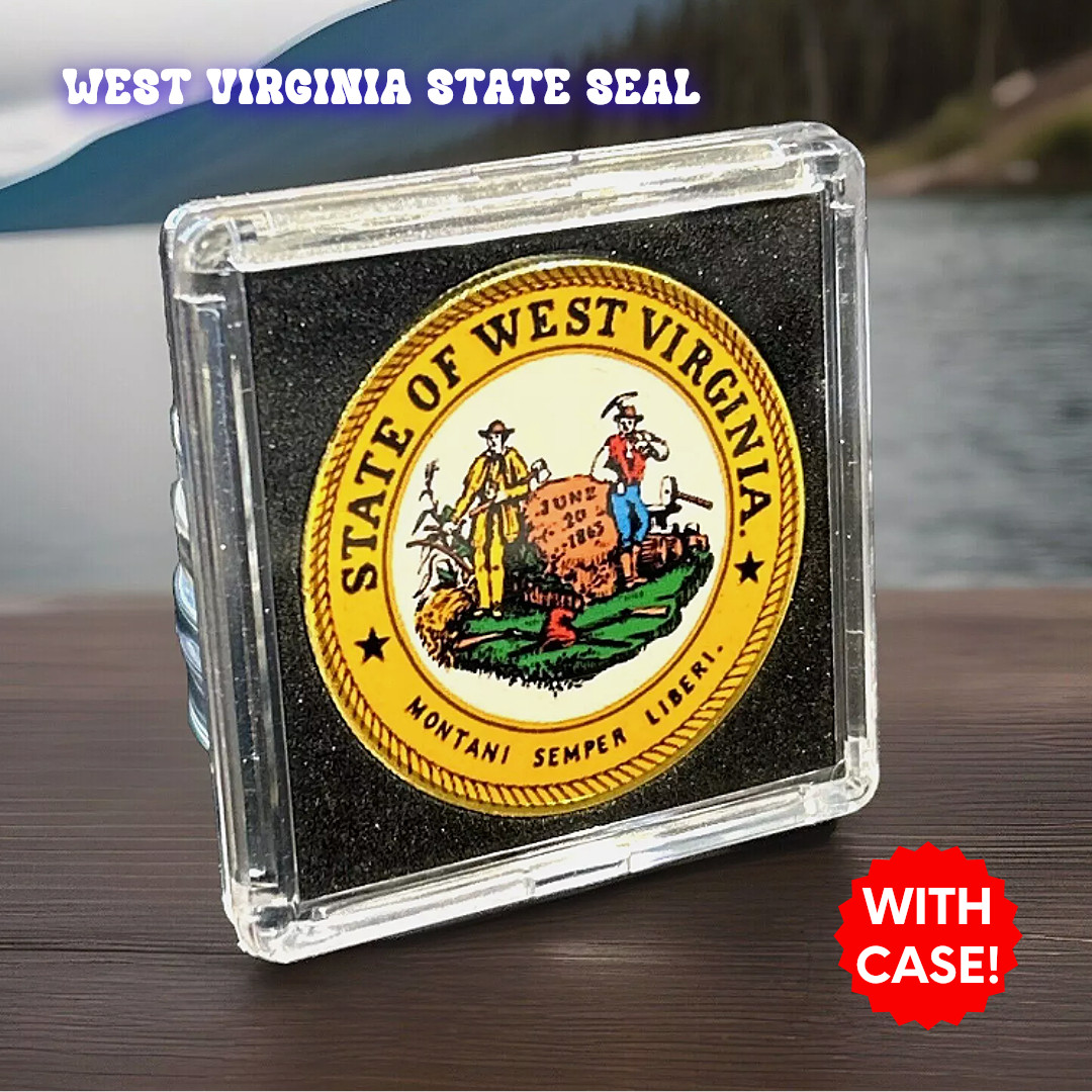WEST VIRGINIA (WV) State Seal Challenge Coin Colorized USA COIN CASE INCLUDED!