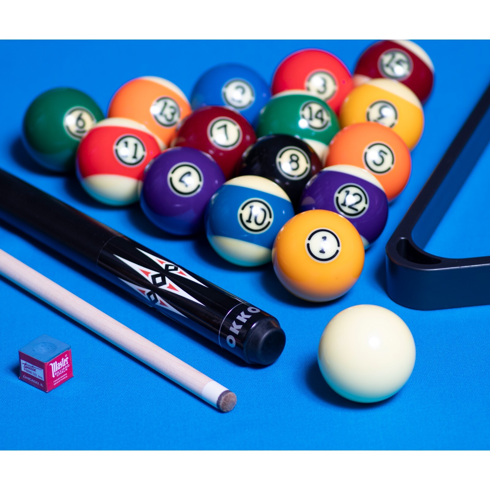OKKO B-4 Pool Billiard Cue Stick 58” (21 oz) + Hard Round Cue Case + Accessories