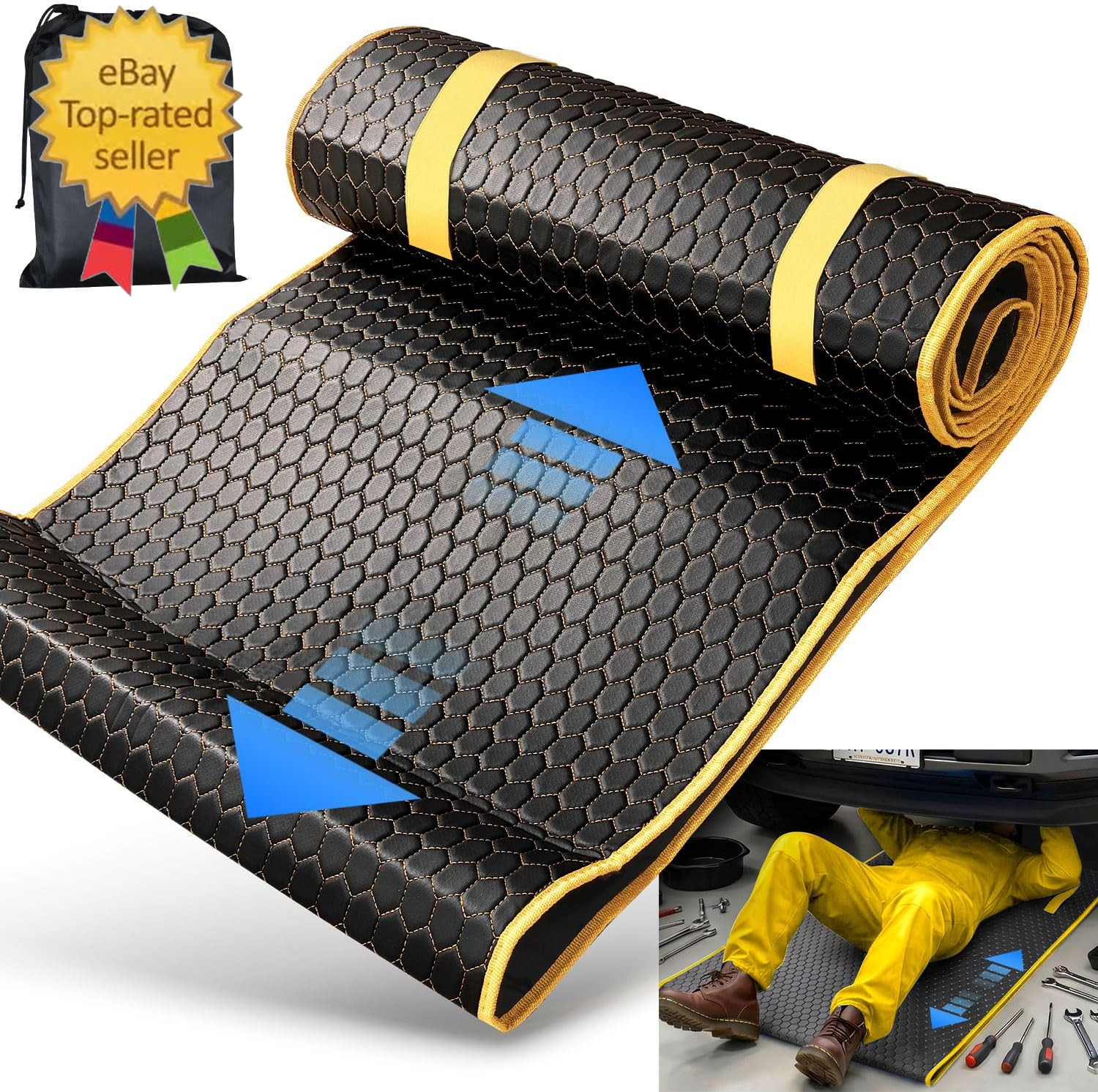 Magic Rolling Creeper Mat Portable Mechanics Mat | Low Clearance, Foldable Garag