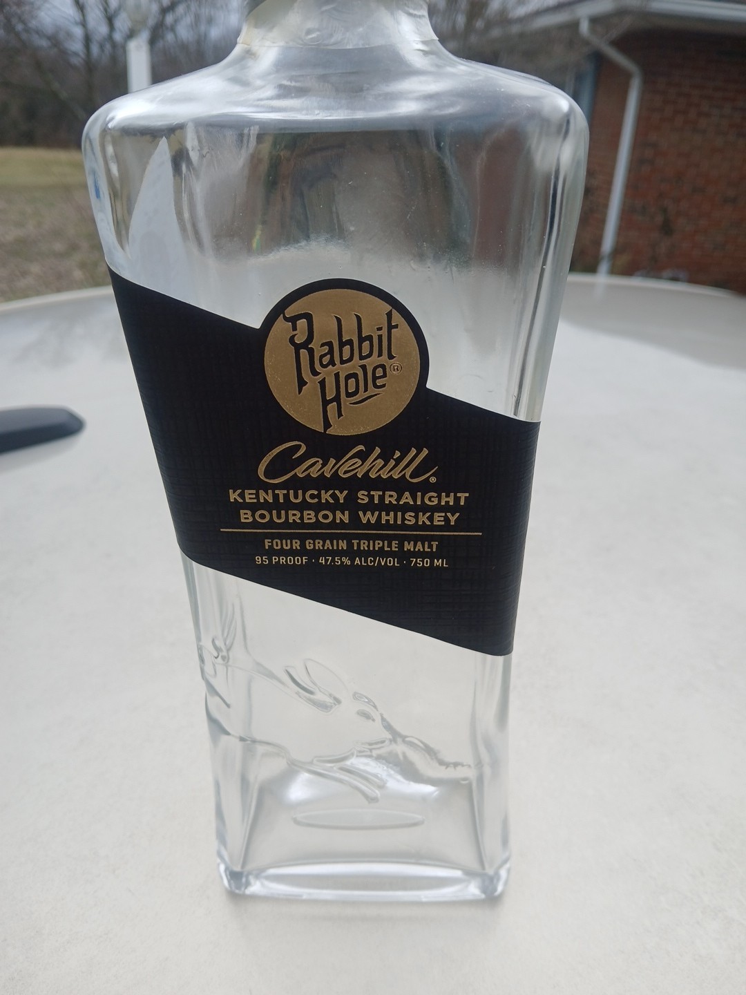 Rabbit Hole - Cavehill Kentucky Bourbon - Empty 750 mL Bottle w/ Cork