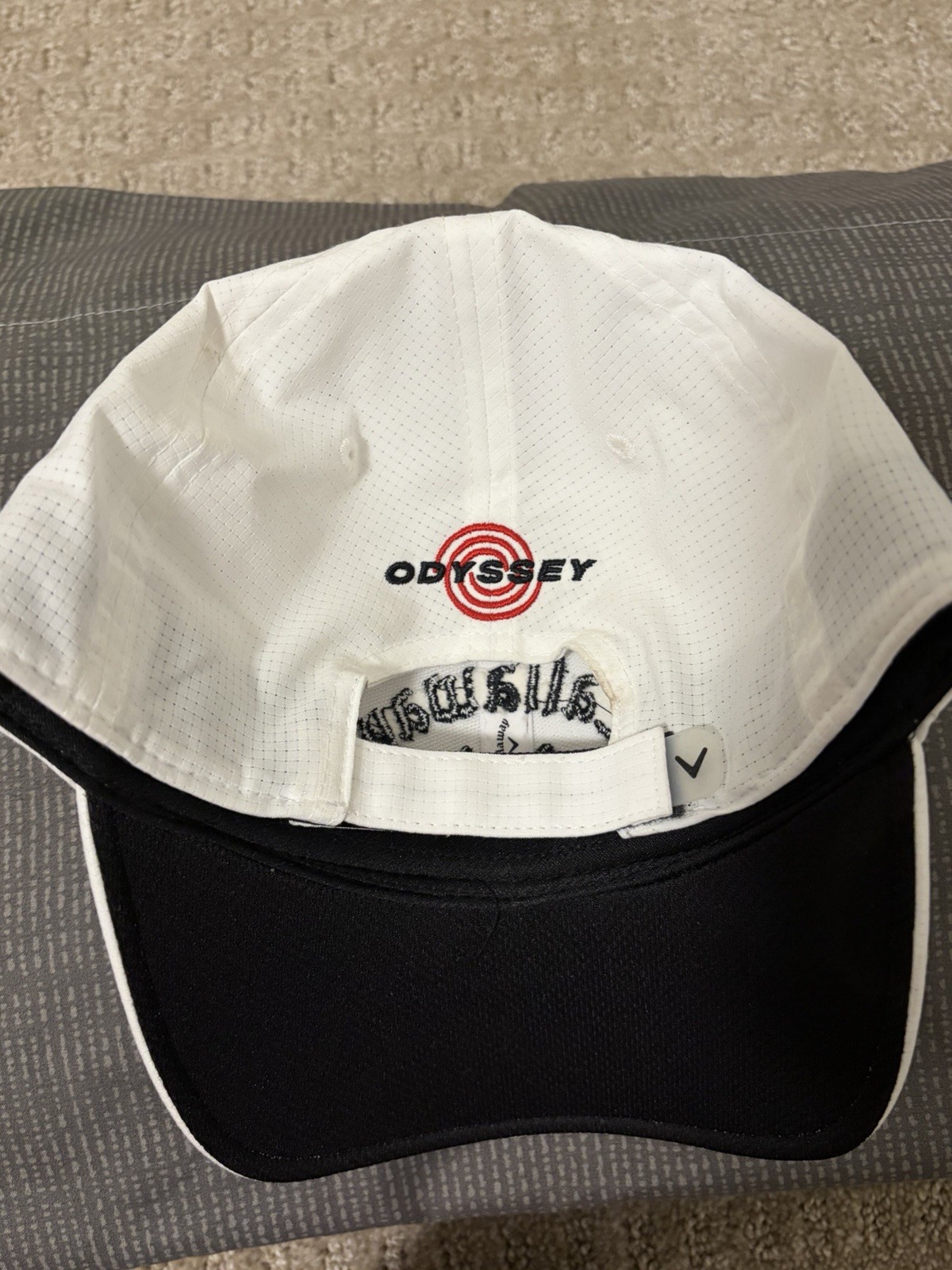 Callaway Odyssey White Adjustable Golf Hat 100% Polyester Embroidered Logo