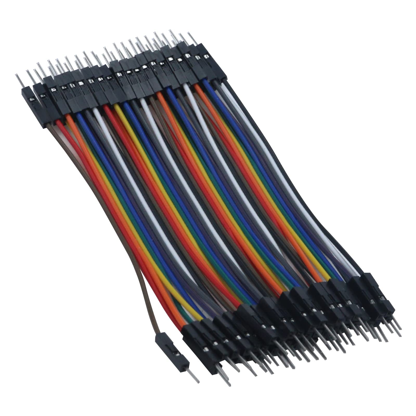 Antrader Multicolored Breadboard Jumper Wires 40 Pin 3.9 Inch (10cm), 40