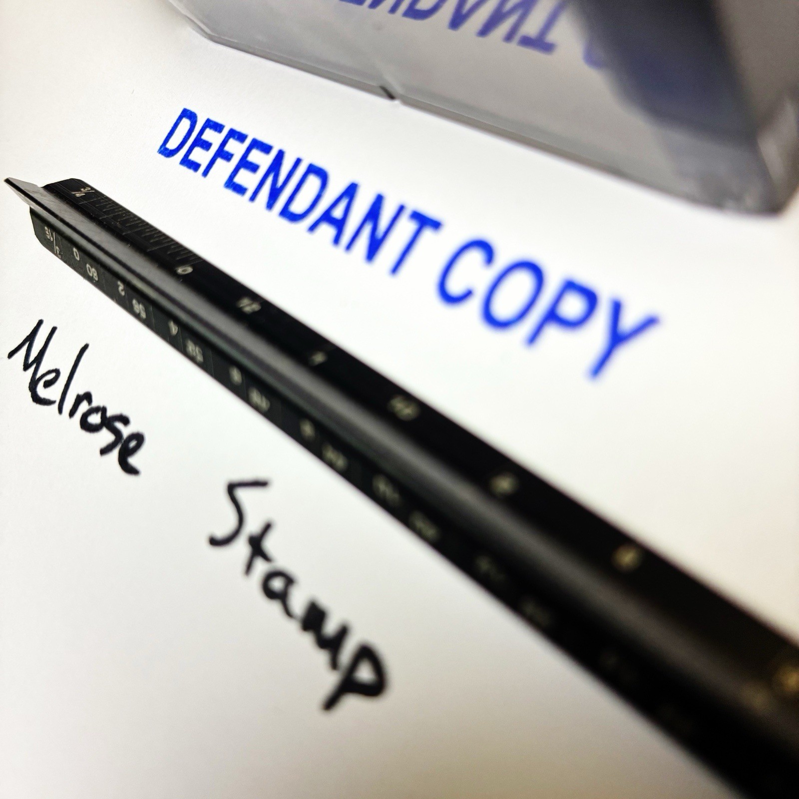 Defendant Copy Rubber Stamp Blue Ink Self Inking Ideal 4913