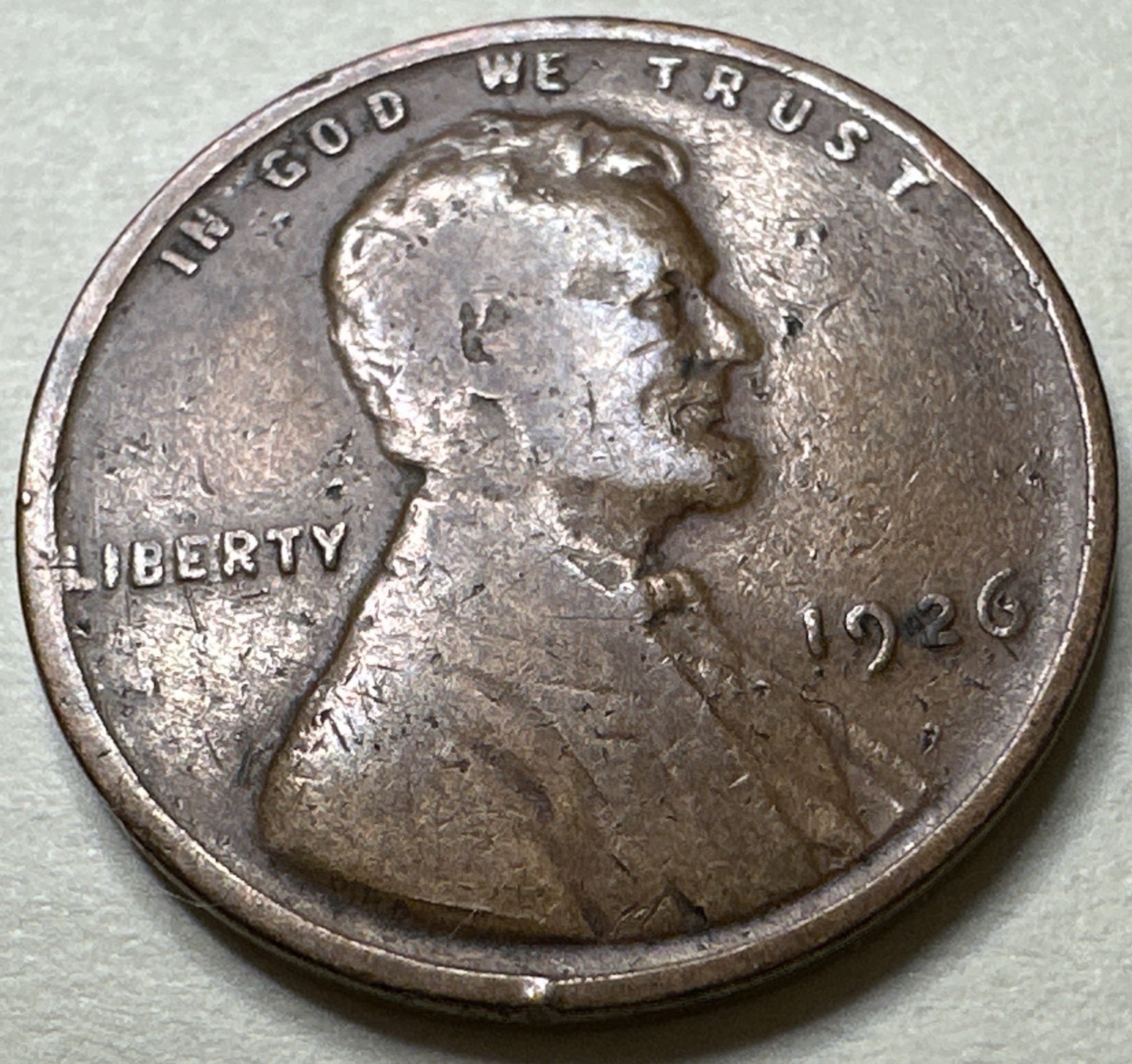 1926 1C BN Lincoln Cent WHEAT PENNY 1423X