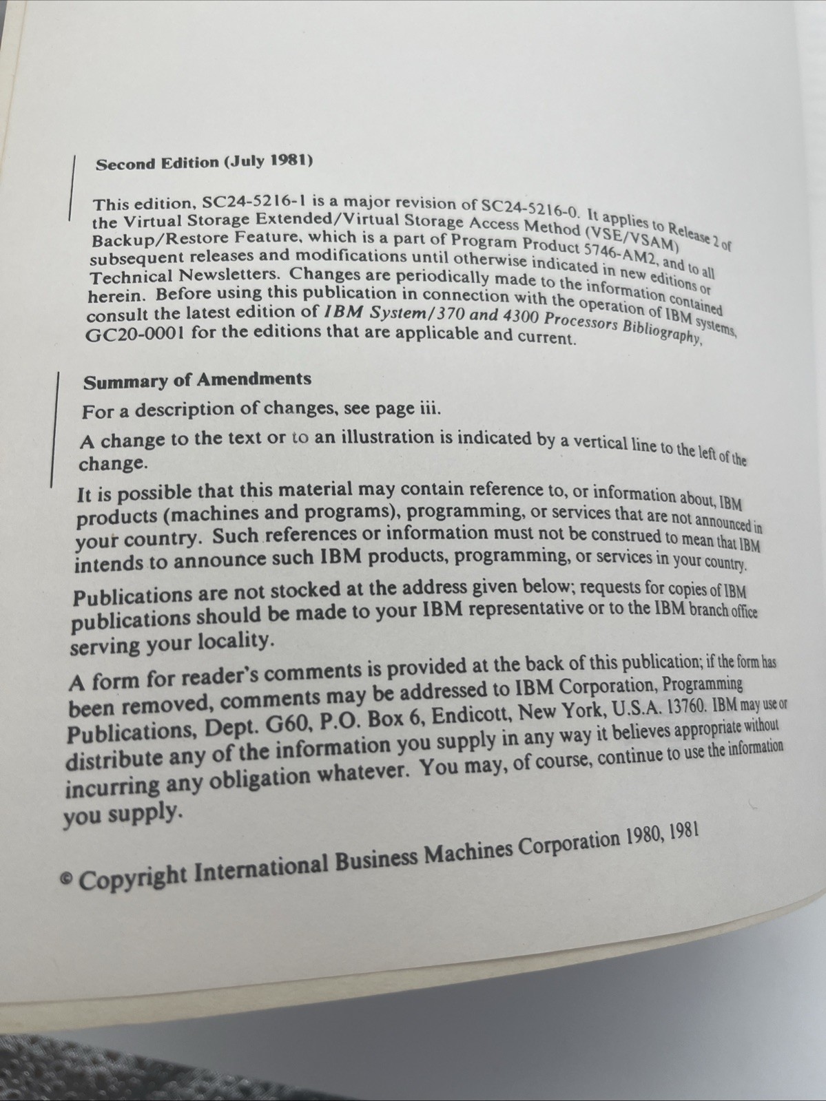 4 Vintage IBM System (4331 Processor, VSE/VSAM, & Disk Operating System) Manuals
