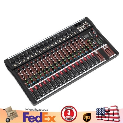 16 Channel Professional  Mixer Power Mixing  16 DSP USB USA