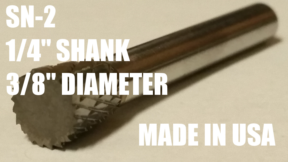 SN2D Taper Shape Tungsten Carbide Burr Bur Cutting Tool Die Grinder Bit 1/4" NEW