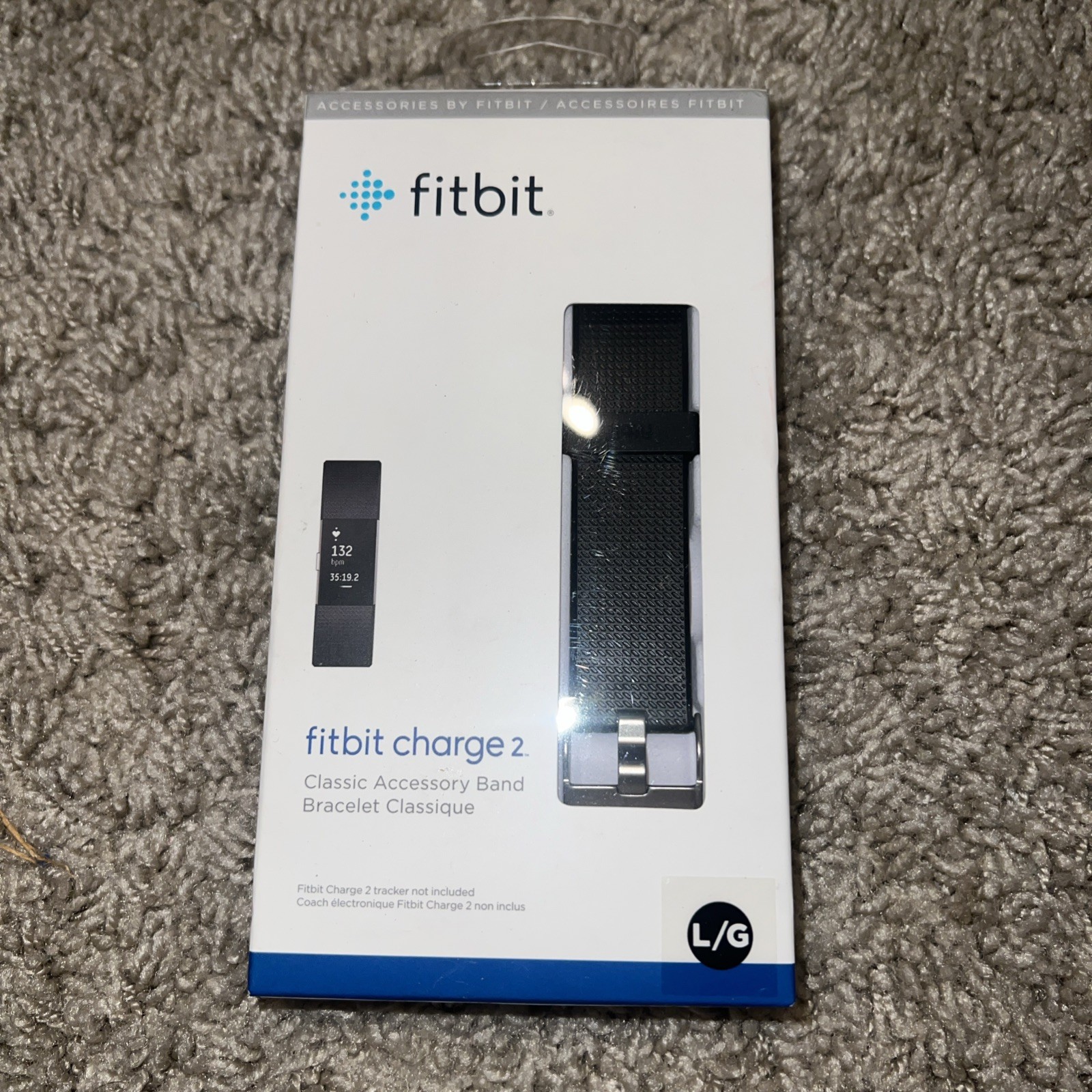 Fitbit Charge 2 Classic Black Replacement Band Accessory Size Large New in Box