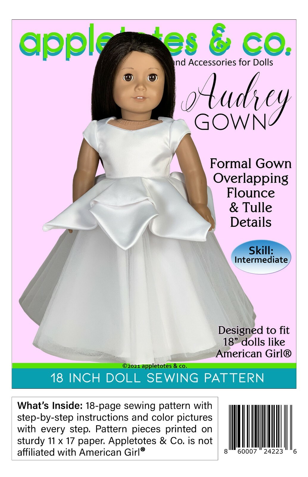 18 Inch Doll Sewing Pattern | Audrey Gown | Fits 18" Dolls such as American Girl