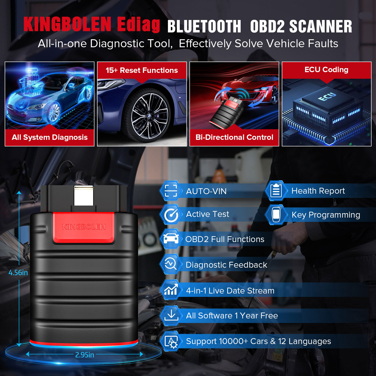 Ediag Old Boot Version OBD2 Scanner Car Diagnostic Tool ECU Coding as Thinkdiag