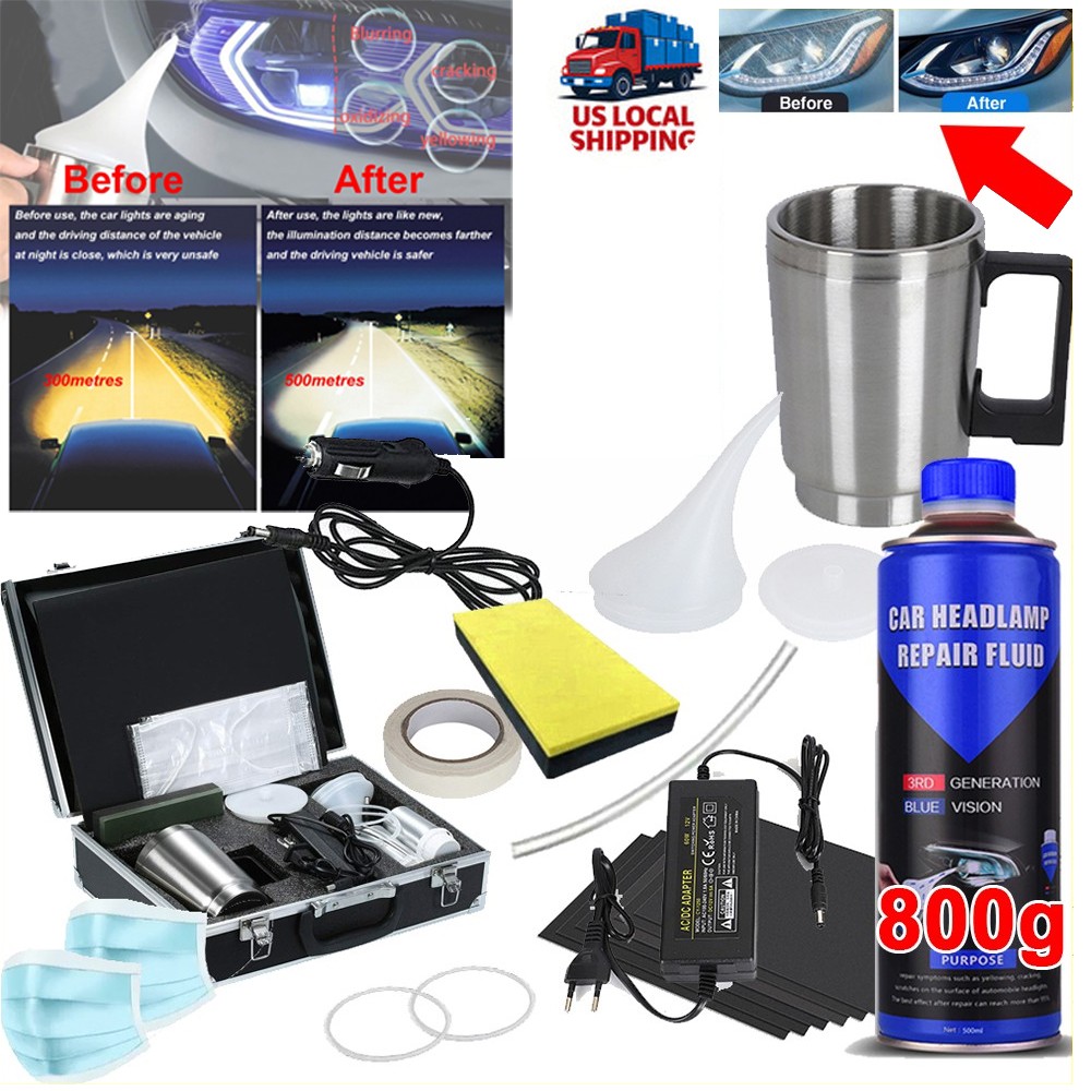 800g Car Cleaning Kit Headlight Restoration Kit Headlights Repair Polish Set US