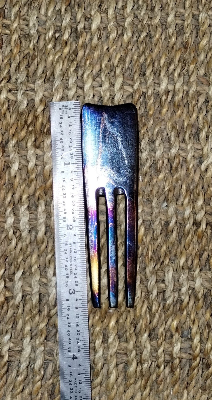 The "Salad Fork IV" HANDMADE DAMASCUS STEEL DIVOT TOOL by Dave Curry Hand Torch
