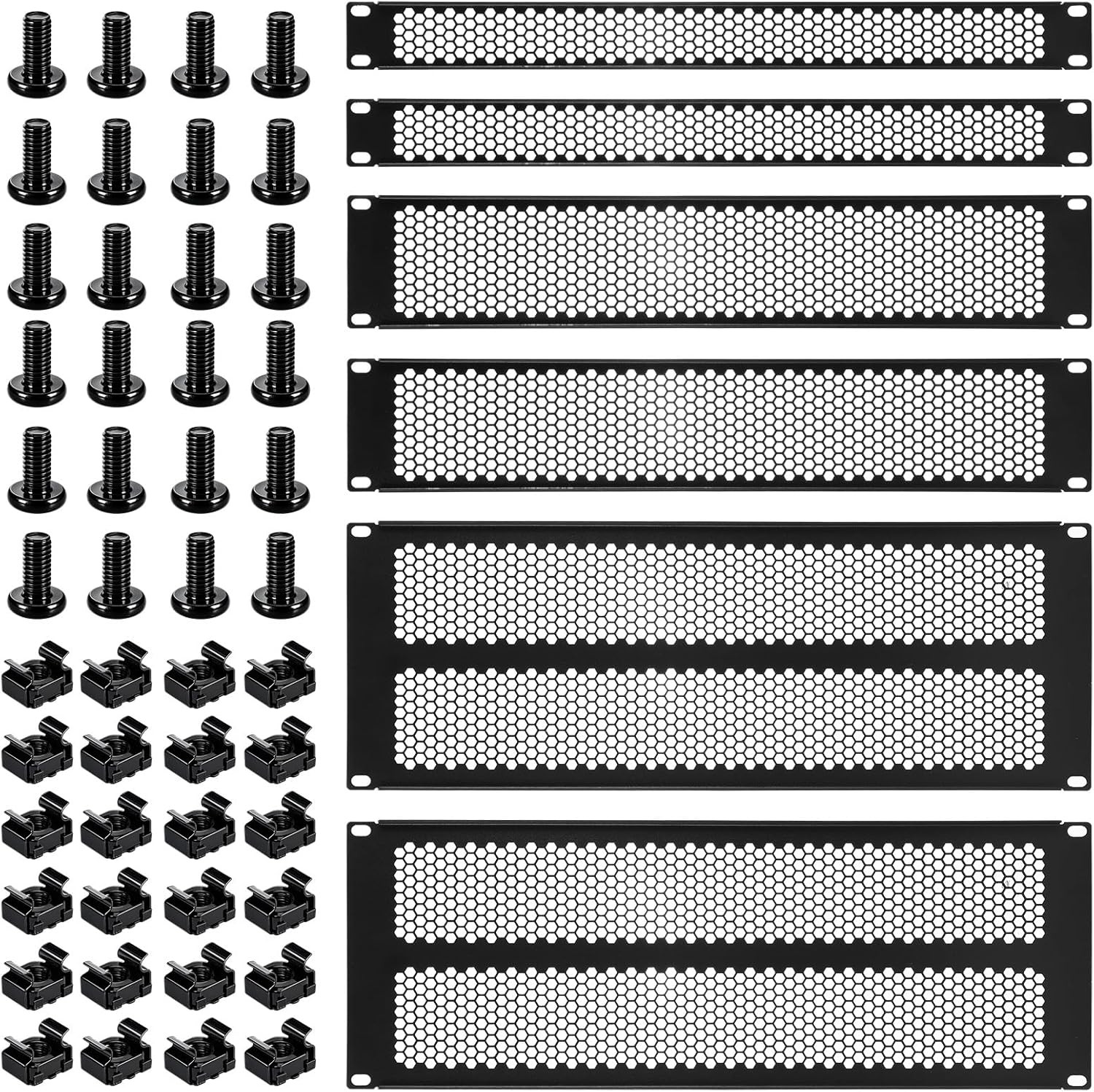 Moxweyeni 6 Pcs 1 U, 2 U, 4 U Blank Panel Metal Rack Mount Venting Blank Panel