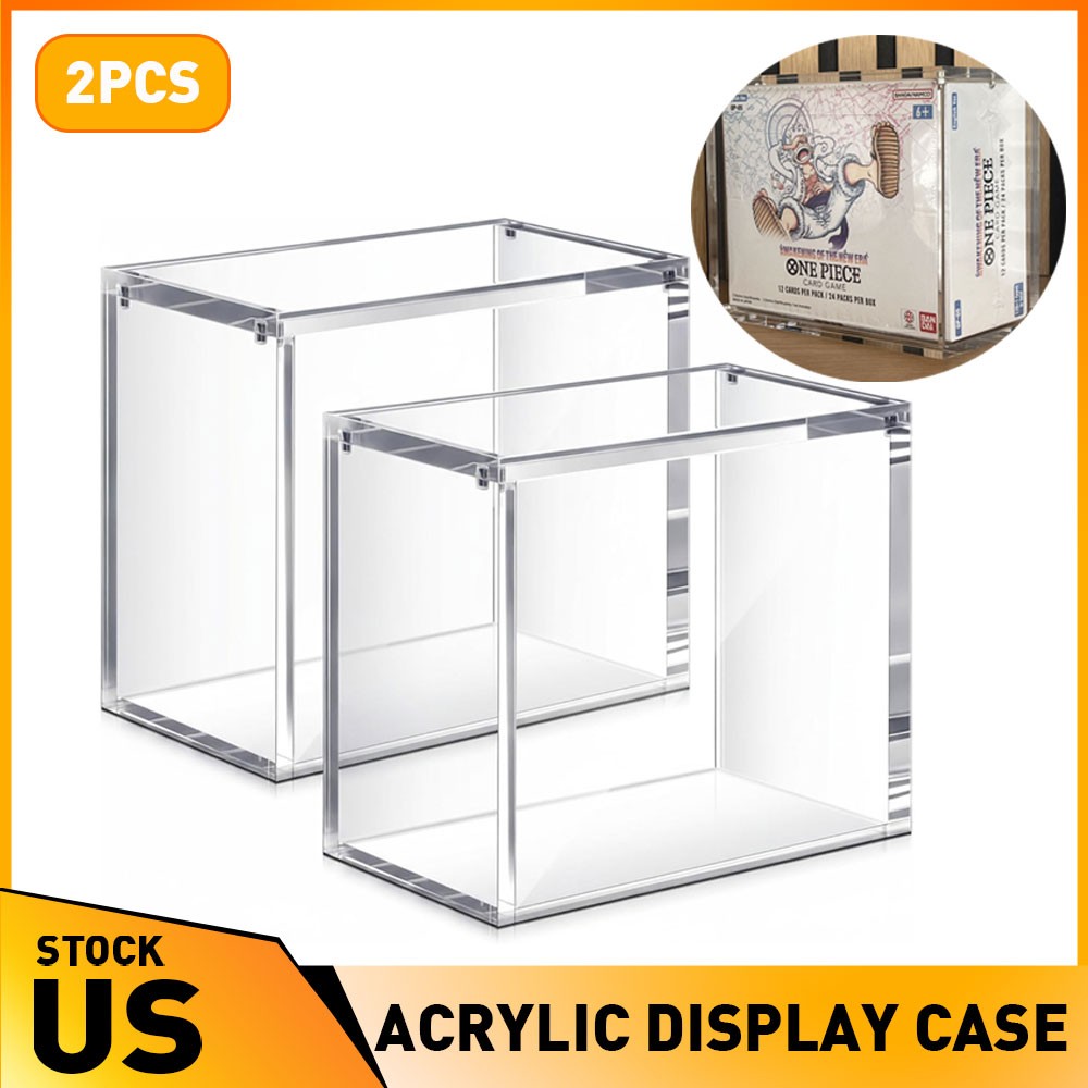 One Piece 2X Box Booster Display Acrylic Case TCG Magnetic 99% Lid UV Rejection