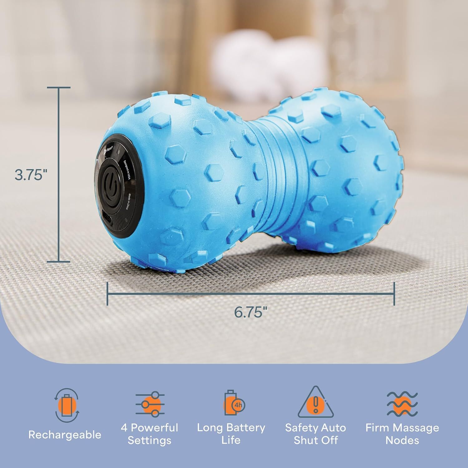 Lifepro 4-Speed Vibrating Massage Ball, Compact Foam Roller for Recovery
