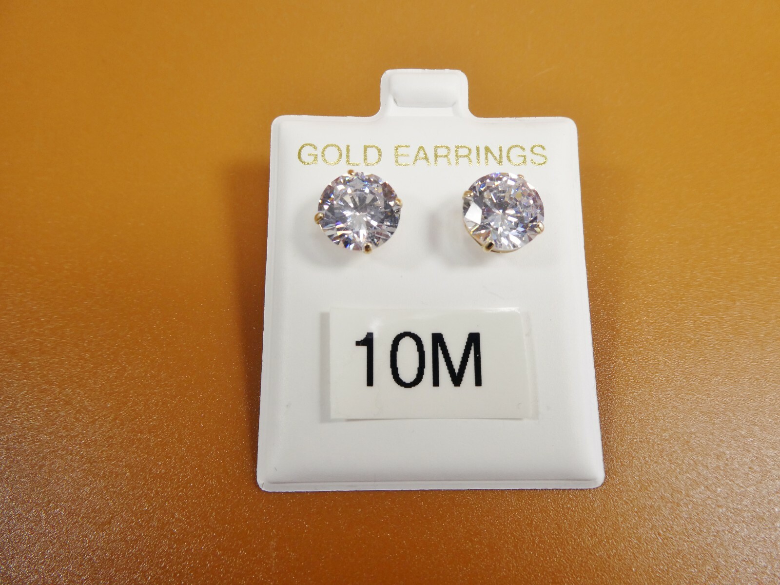 10K REAL SOLID YELLOW GOLD STUD PUSH POST PRONG SETTING BASKET EARRING