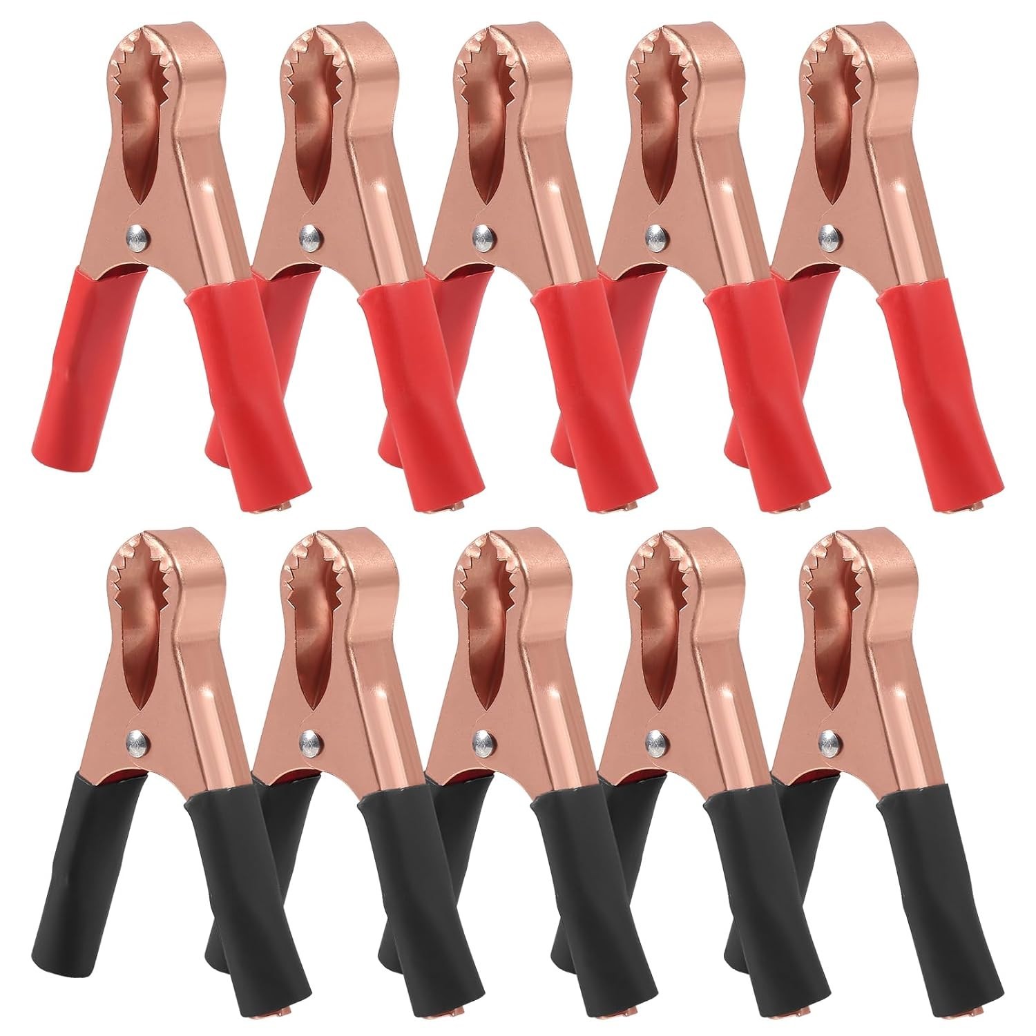 10 Pcs Heavy Duty Metal Insulated Alligator Clips 50A for Battery Testing