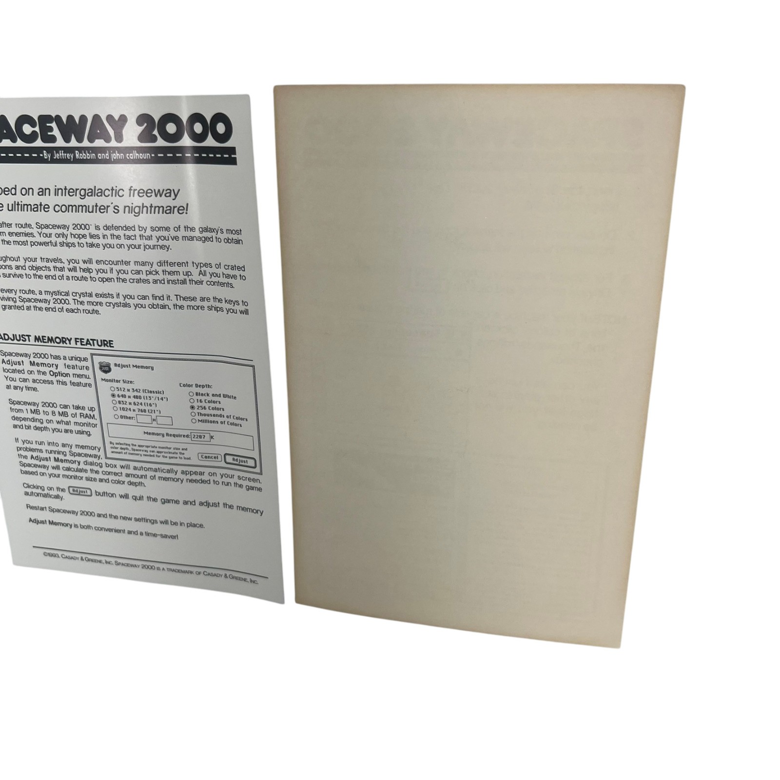 Rare Vintage Spaceway 2000 Casady Greene Navigation Install Inserts Only No Game