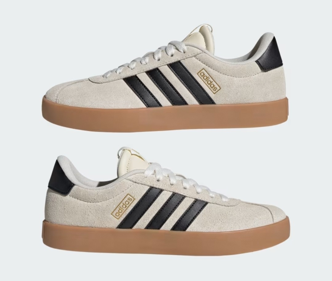 2026 Adidas VL COURT 3.0 SZ 9 WOMEN'S Cream White & Black Nib Casual Sneakers