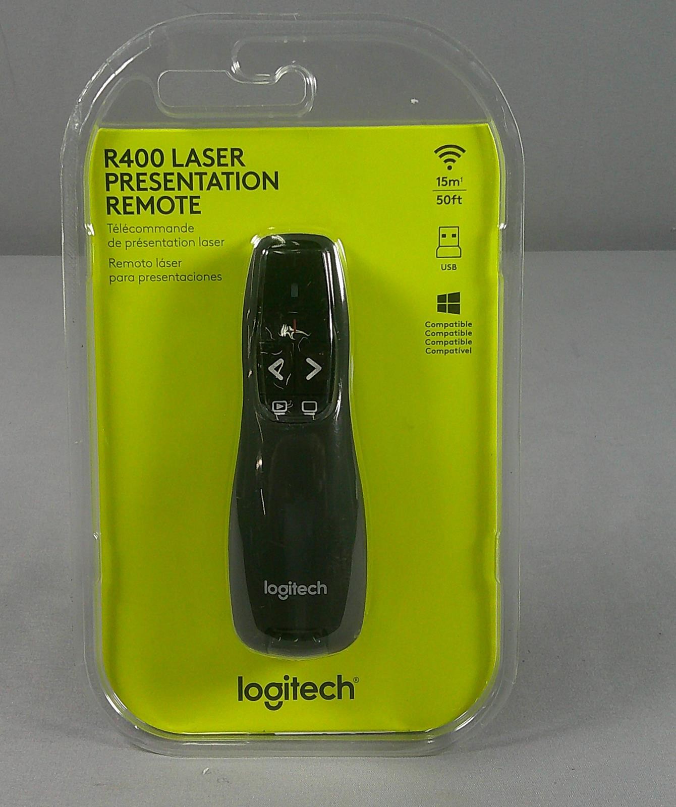 LOGITECH R400 LASER Wireless Presenter Laser Pointer USB Remote ***New***