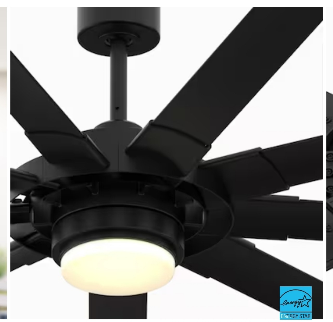 Fanimation Slinger v2 72-in Ceiling Fan with LED Light and Remote Control -Black