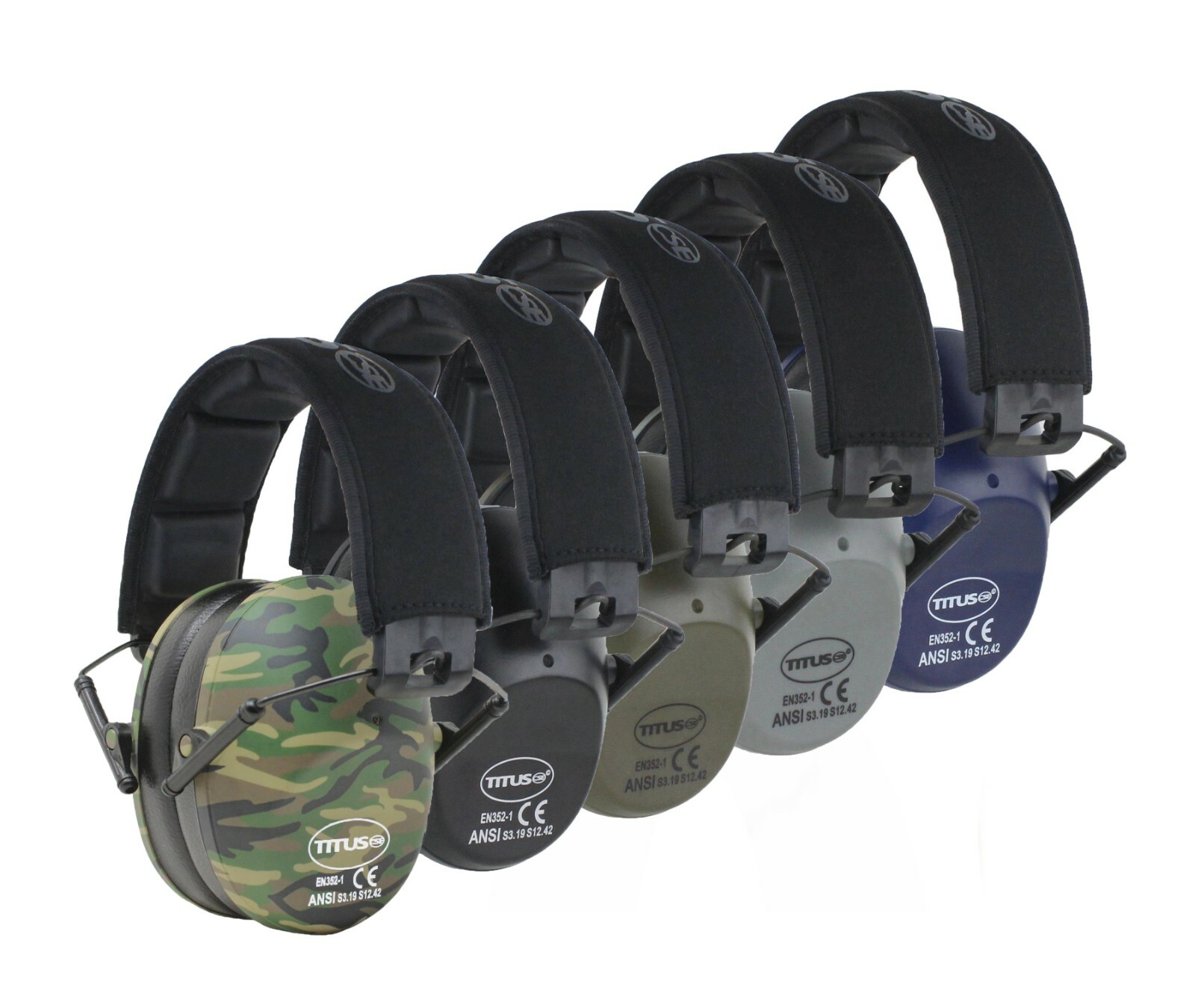 Titus 2 Series 34 High NRR  Earmuffs w/ Carrying Case & Hygienic Cover Options