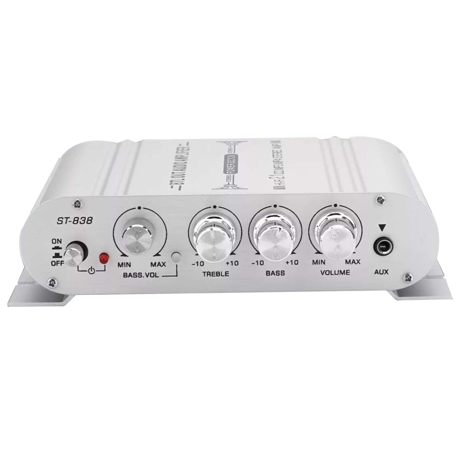 1*ST-838 Power Amplifier 400W 12V 2.1Channel Powerful Stereo Audio HiFi Car Home