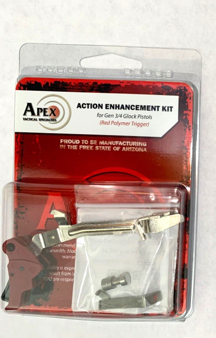 Apex Tactical 102-P155 - Gen 3 /4 Glock Action Enhancement RED Trigger Kit Poly