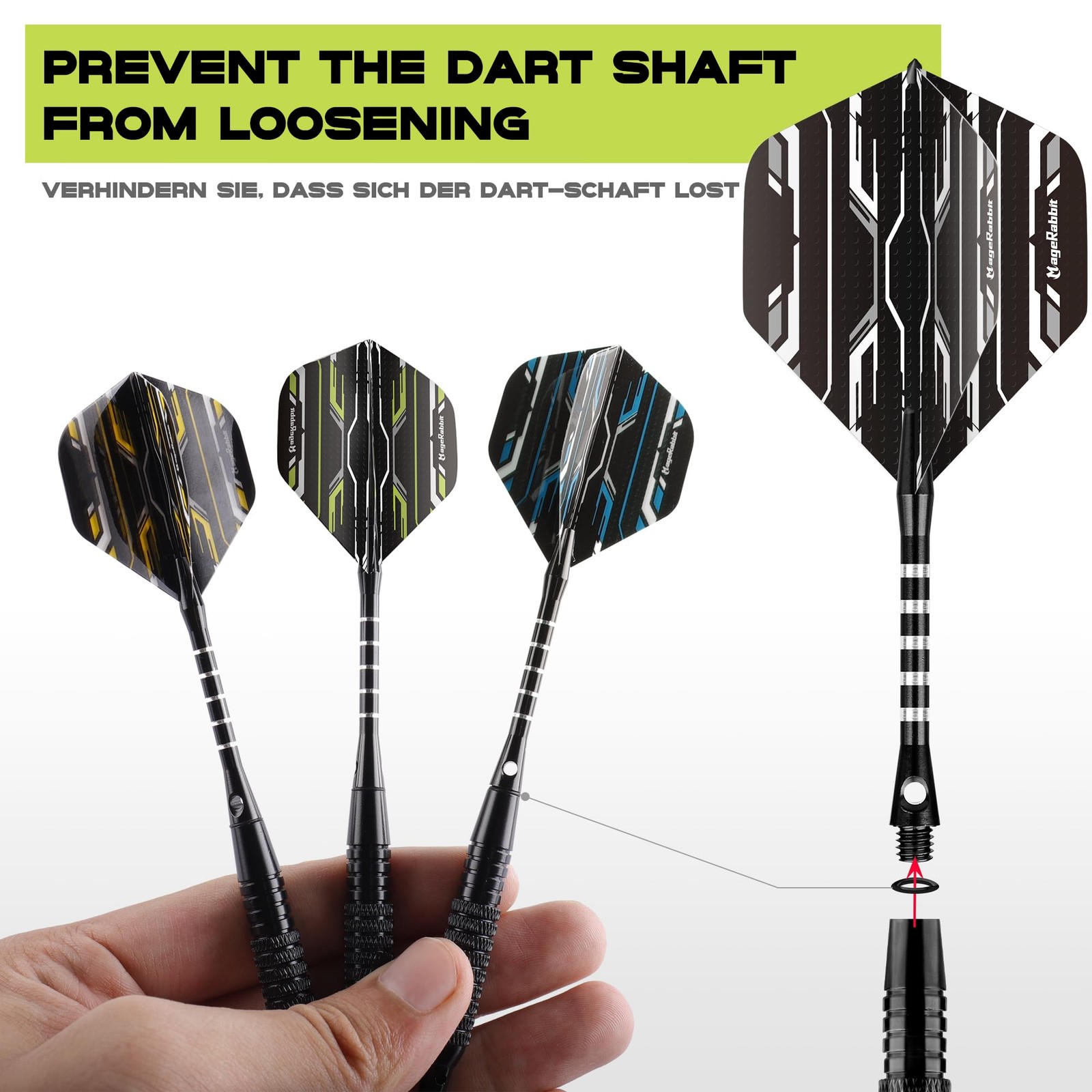 MageRabbit Darts Plastic tip,Soft Tip Set，3pack 18g with Extra black