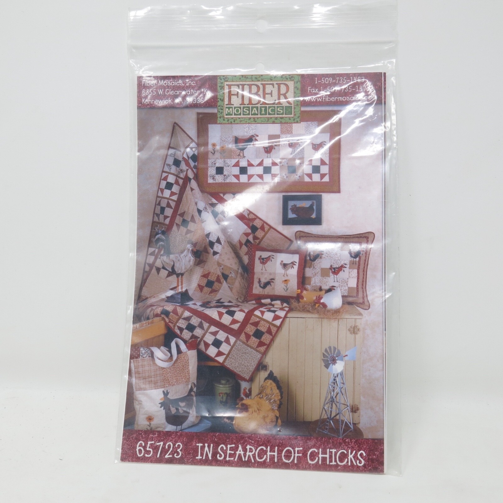 Fiber Mosaics In Search of Chicks Quilted Tote Wall Hanging Pillow Quilt Pattern