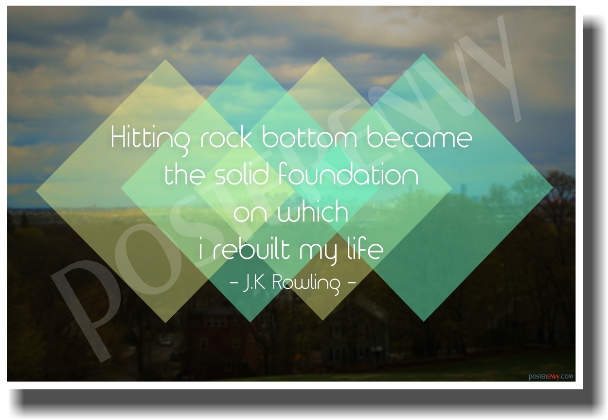 Hitting Rock Bottom - Boston Background - NEW Classroom Motivational Poster