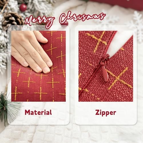 Christmas Pillow Covers 12x20 Set of 2 Soft 20" x 12" (Pack of 2) Red