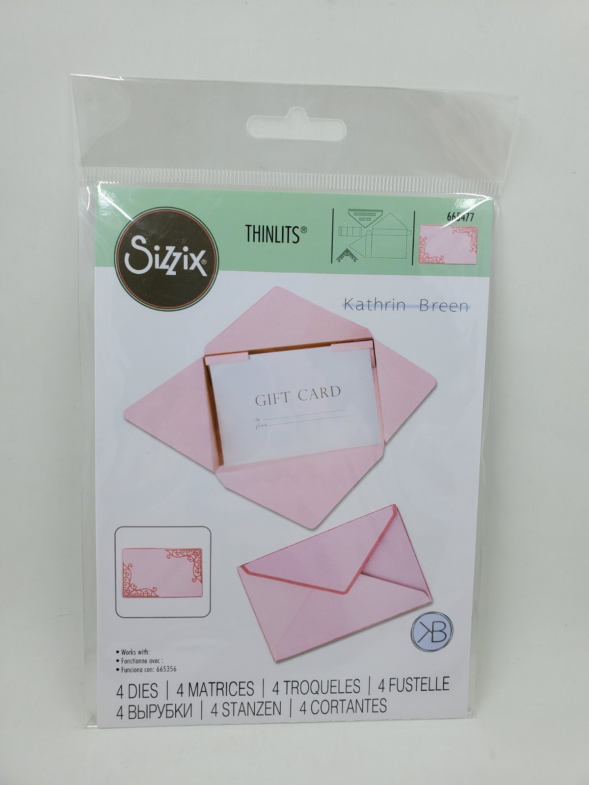 SI1 Sizzix THINLITS ENVELOPE BOX #2  Metal Die Set #665477