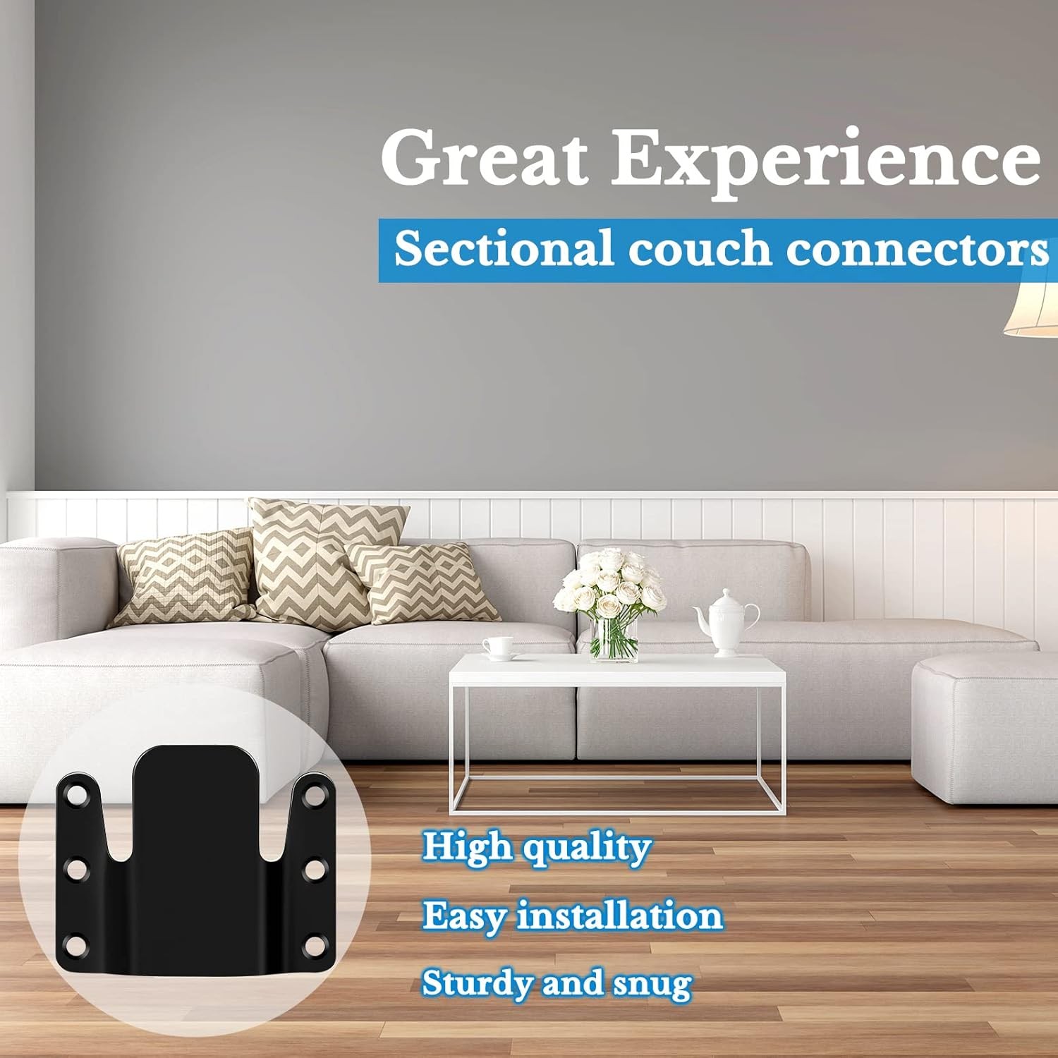 Moxweyeni 12 Pieces Universal Sectional Couch Metal Connectors Sectional Sofa In