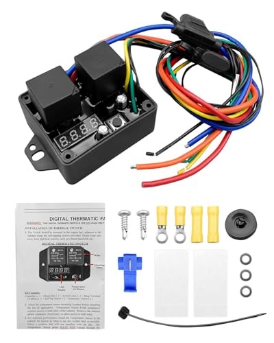 Digital Thermatic Fan Switch Kit 12V and 24V Replace DC-0444 Adjustable