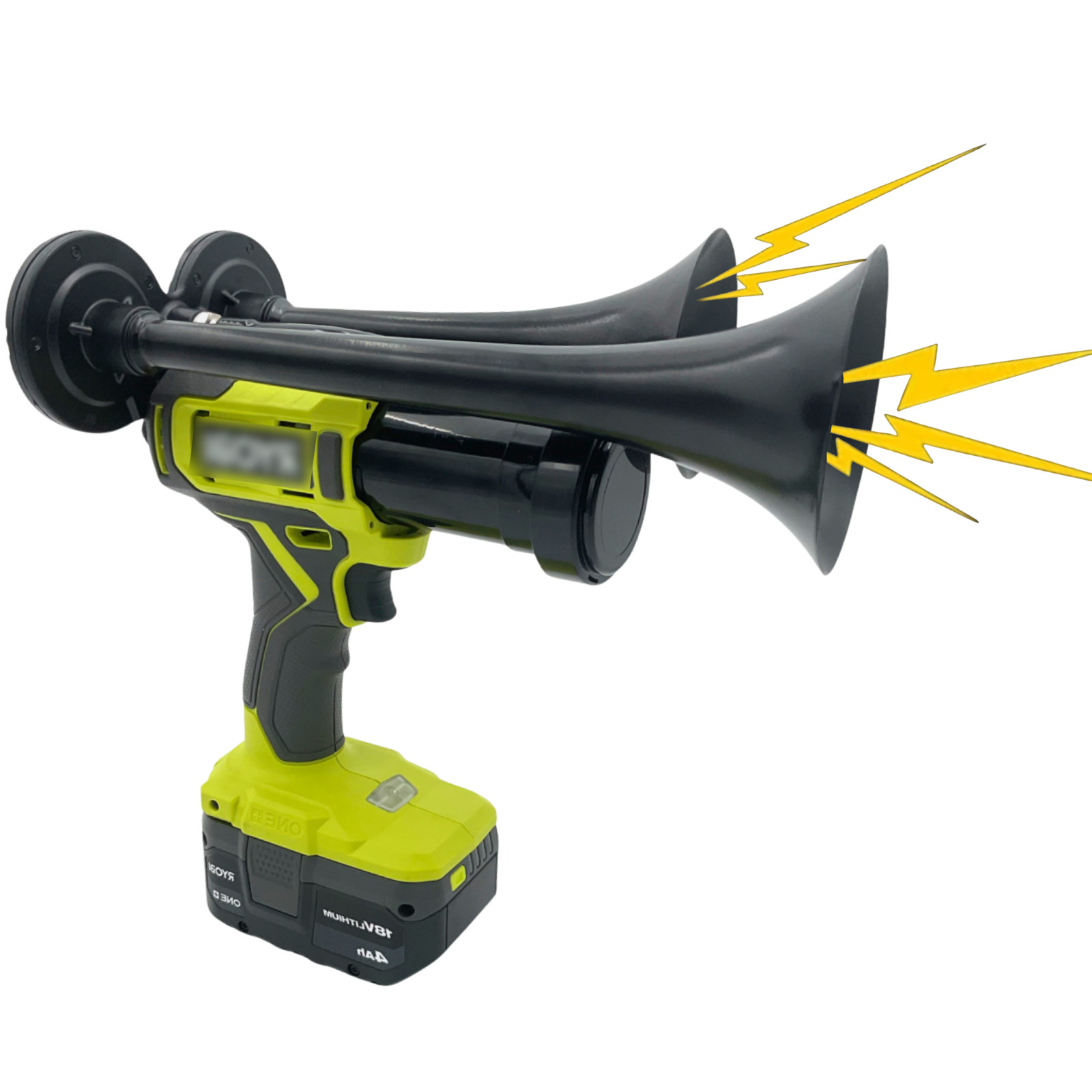 GatorBlast™For Ryobi battery Truck impact train air Horn trumpet Metal LOUD 1
