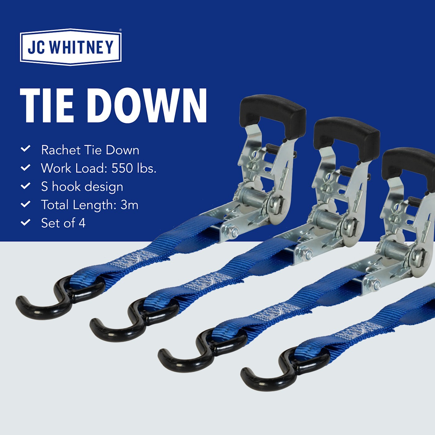 Ratchet Tie Down Straps Set of 4