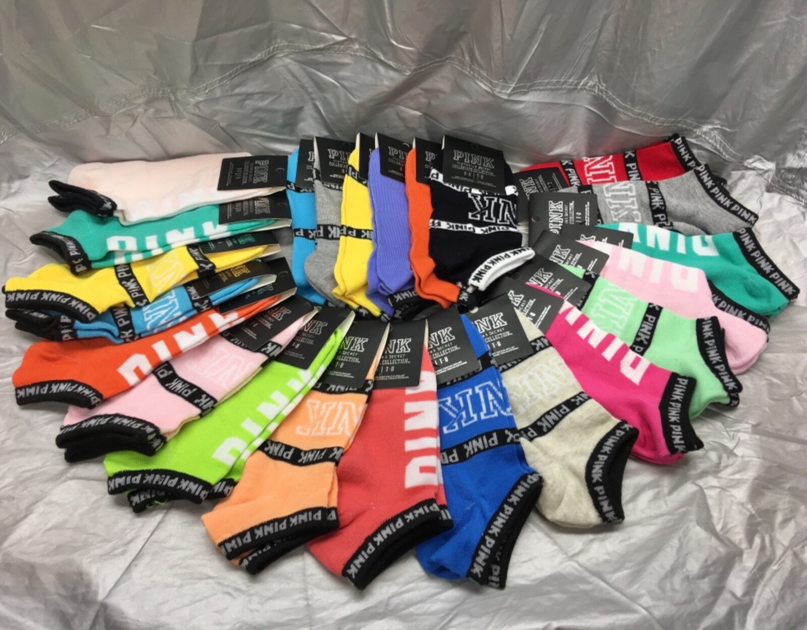 Victoria’s Secret VS Love Pink No-show Ankle Socks 6 Pairs Victoria New w/Tags