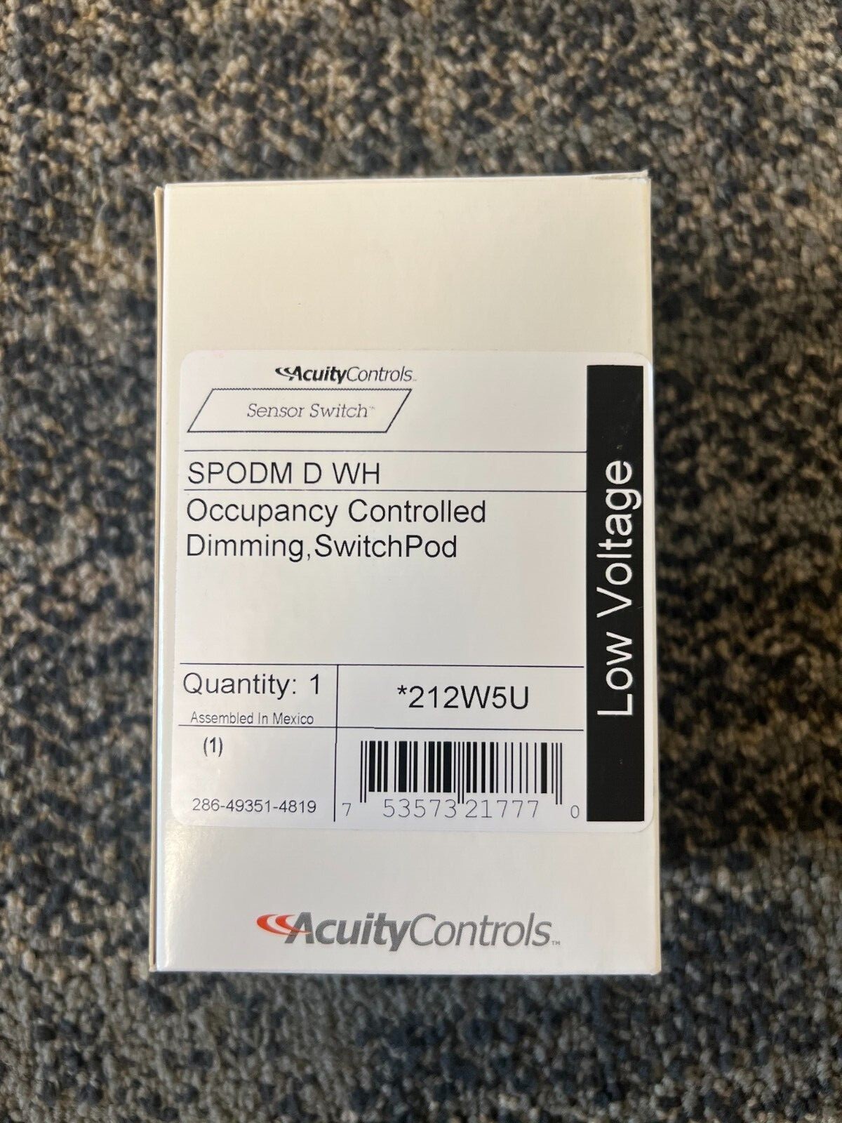 Acuity Control Sensor  Switch SPODM WH. Dimming
