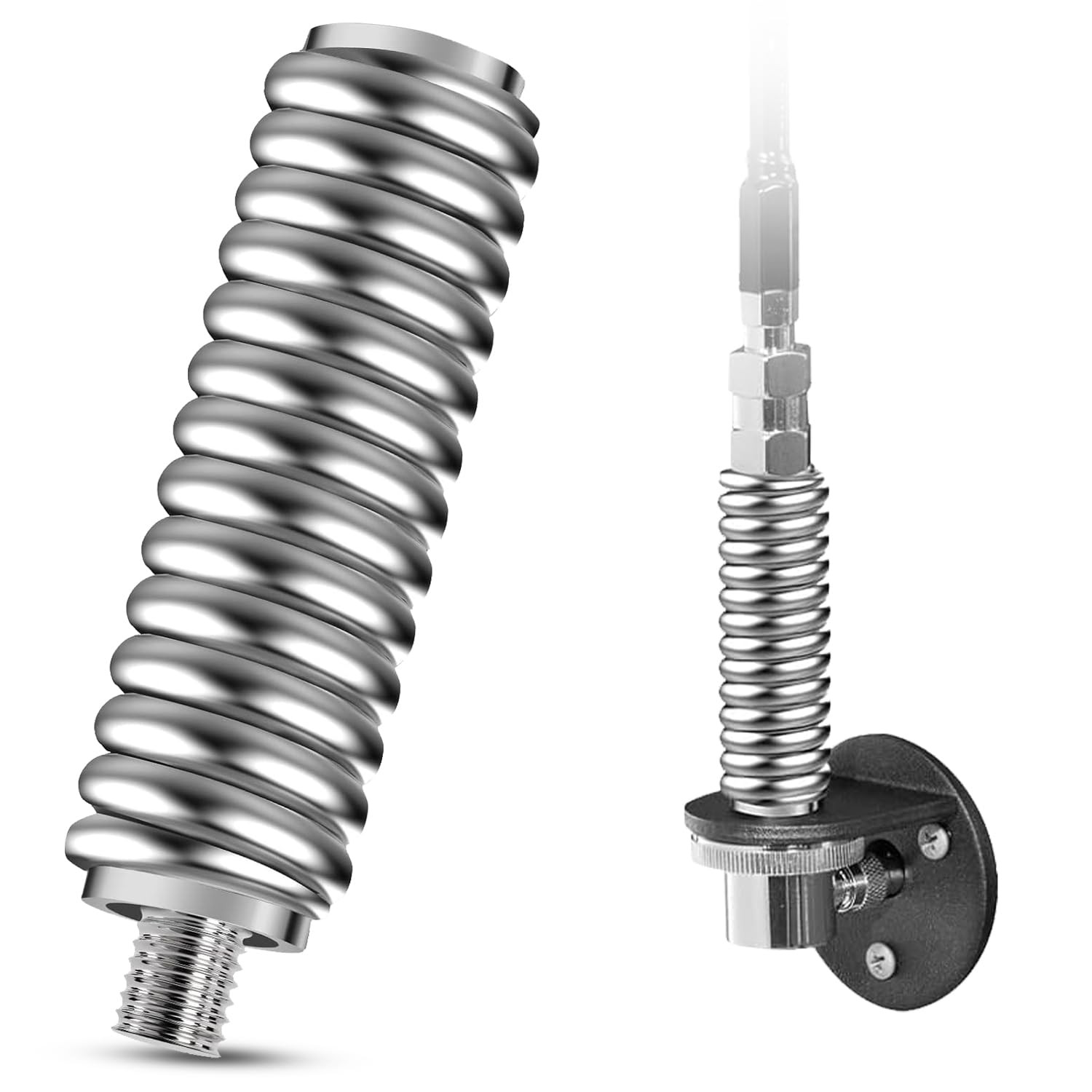 SS-3H CB Antenna Spring Mount - Heavy Duty Stainless Steel Springs with Elect...