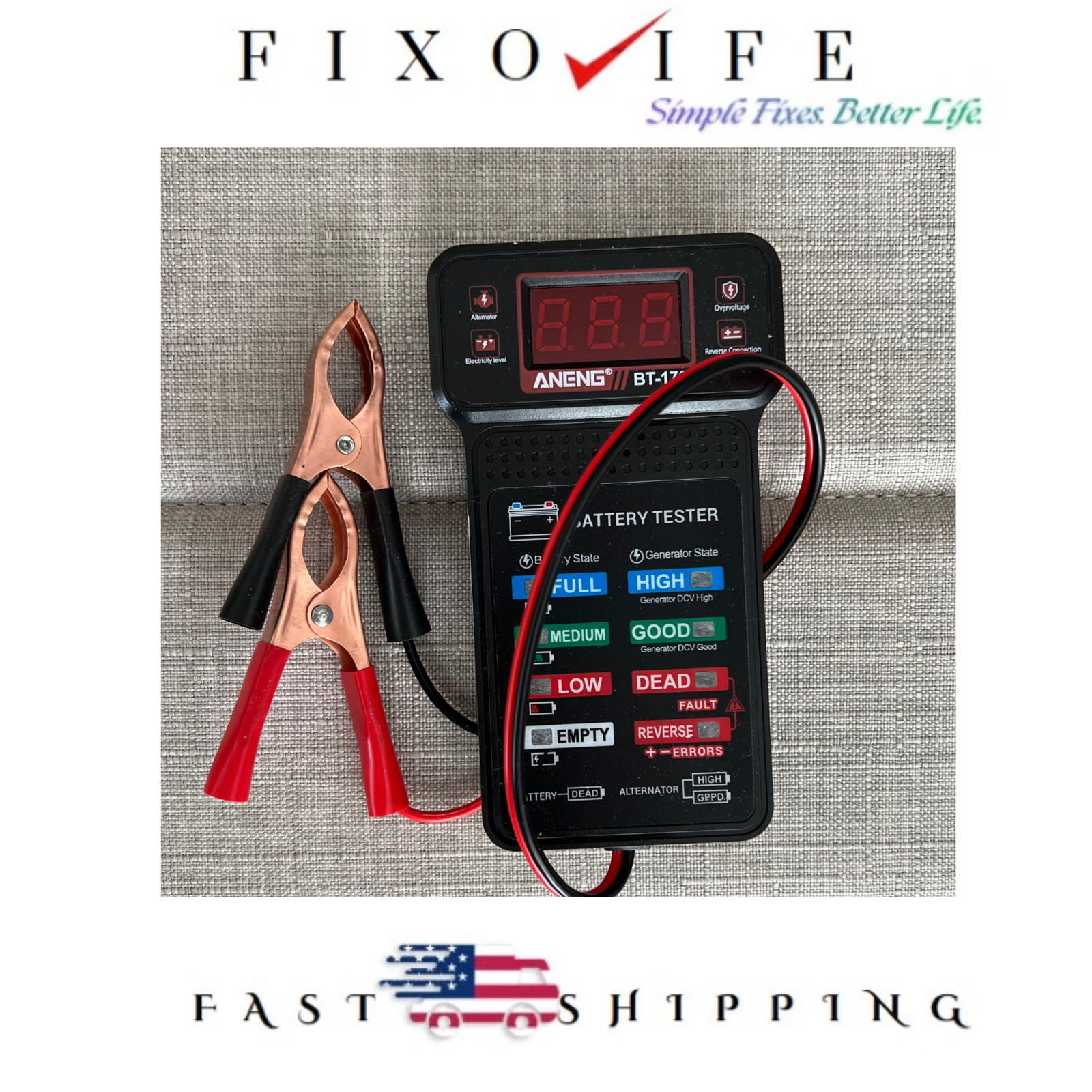 12V Digital Car Battery Tester, Condition Charge Analysis Tool