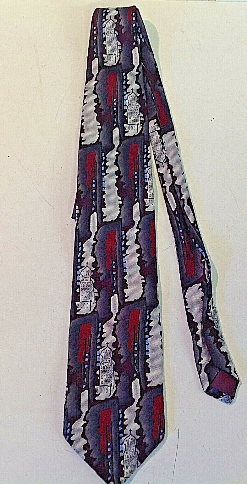 Vtg 1996 100% Silk Jerry Garcia Nevsky Collection Fourteen Tie Domed Buildings