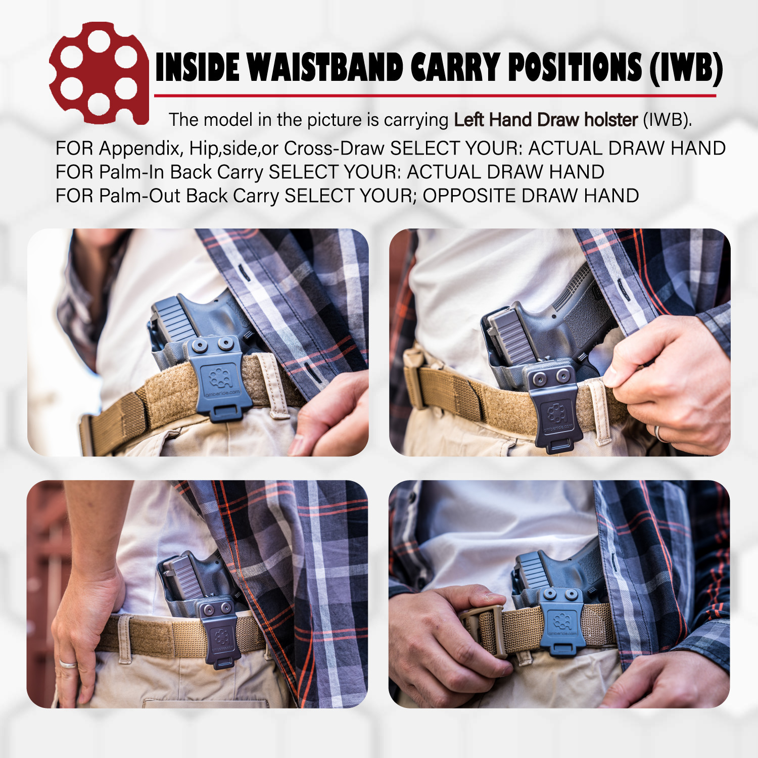 Amberide Ruger IWB KYDEX Holster for Ruger LCP 380 Auto Inside Pistol Concealed