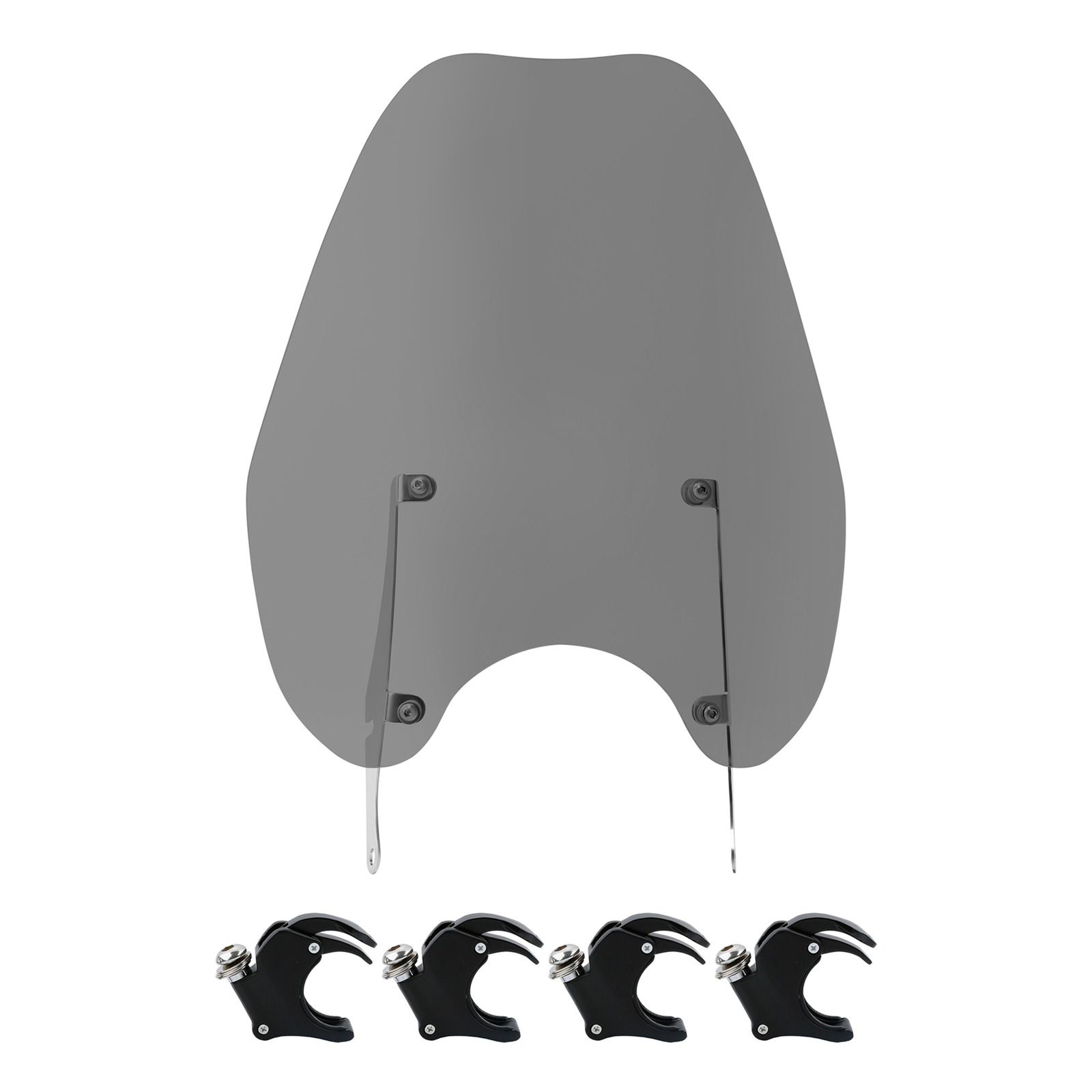 Smoke Windshield Windscreen & 49mm Clamps Fit For Harley Dyna Street Bob 2006-17