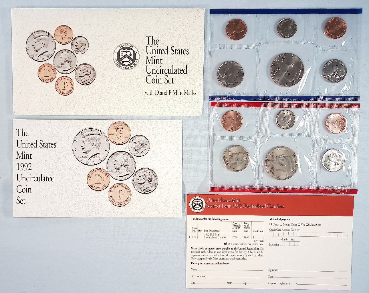 1992 P D United States Mint Uncirculated Set 10-Coins