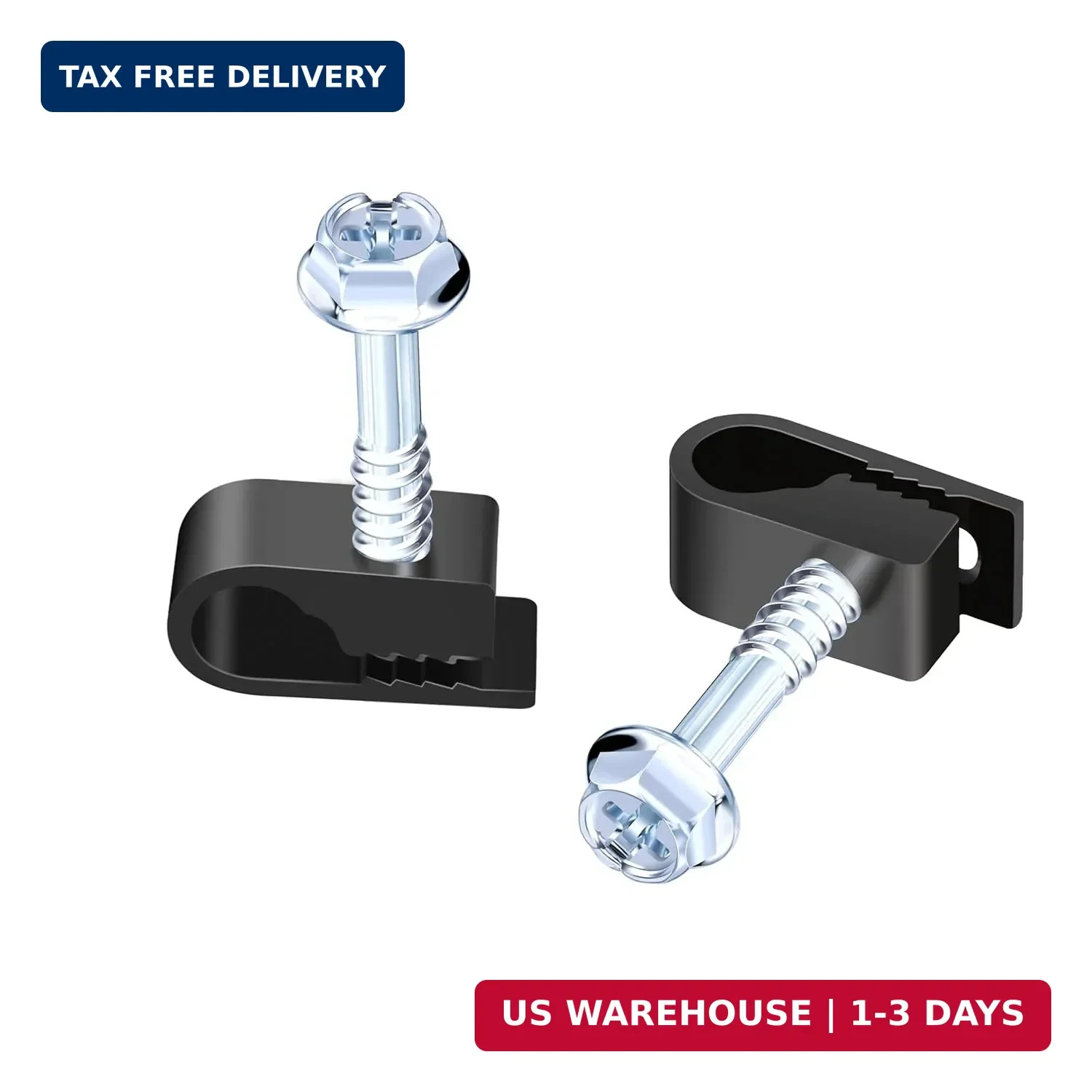 Cable Clips with Screws Fastener 1/4 Inch (6 mm) - All Weather Wire Clips for Co