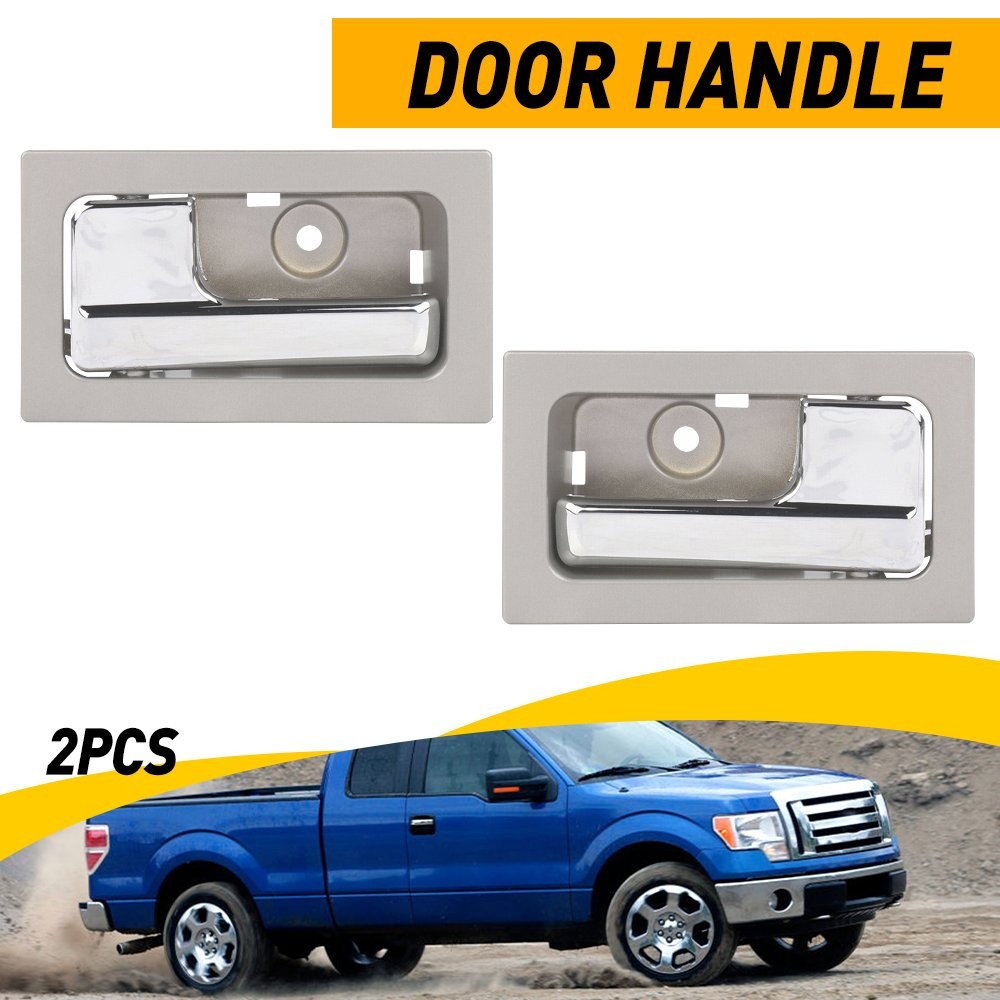 Inside Interior Door Handle Driver+Passenger 2X Platinum Chrome for 09-14 F150 E