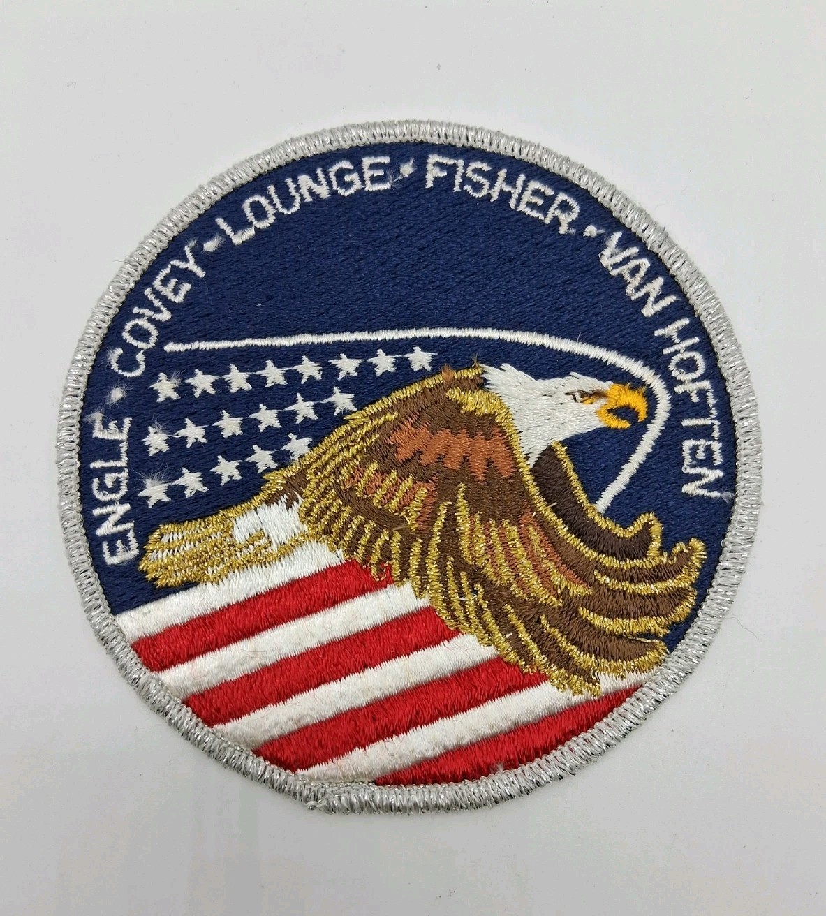 Vintage NASA Astronaut Mission Patch Engle Covey Lounge Fisher Van Hoften