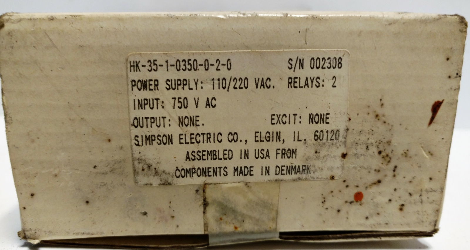 Simpson HK-35-1-0350-0-2-0 HAWK Panel Mount Digital Meter