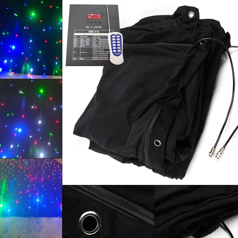 LED DMX Stage Drape Starlight Backdrop Wedding Party Stage Curtain 10Ft*6.5Ft
